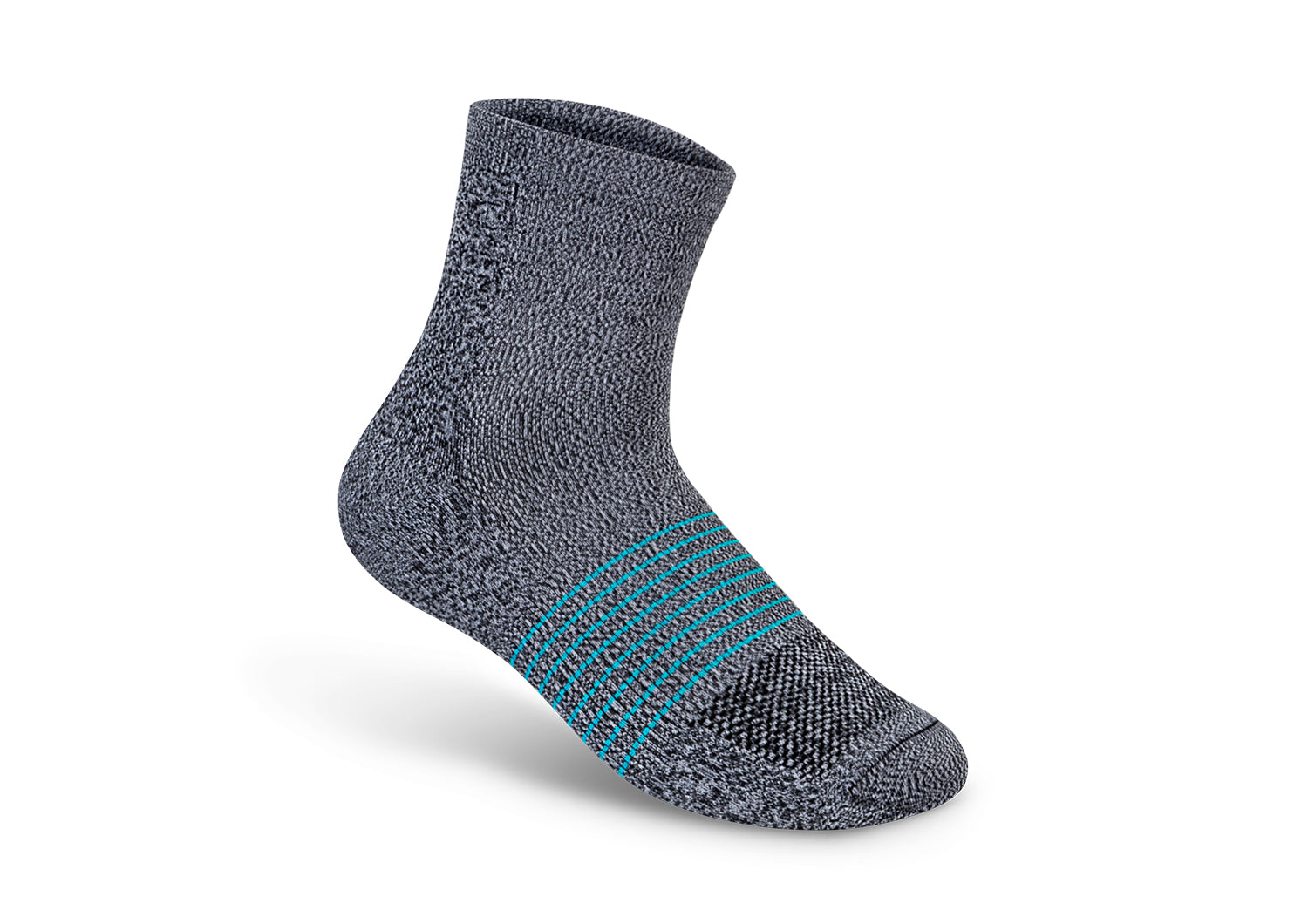 Compression Ankle Socks 15-20 mmHg - Gray/Teal Stripe