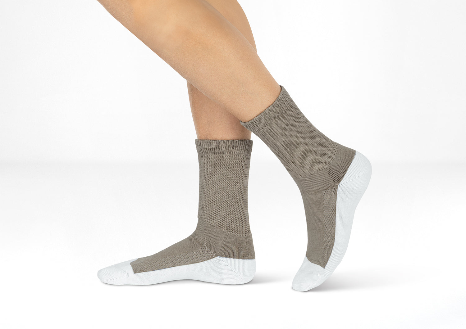 Padded Sole Diabetic Socks - Brown