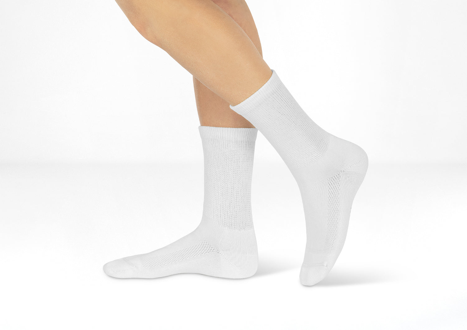 Padded Sole Diabetic Socks - White